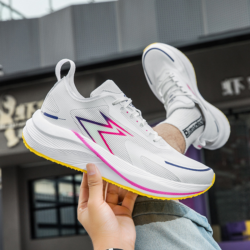 2024 New Summer Marathon Running Shoes Full Palm Carbon Plate Professional Racing Running Shoes Men's Luminous Shock Absorption Sports