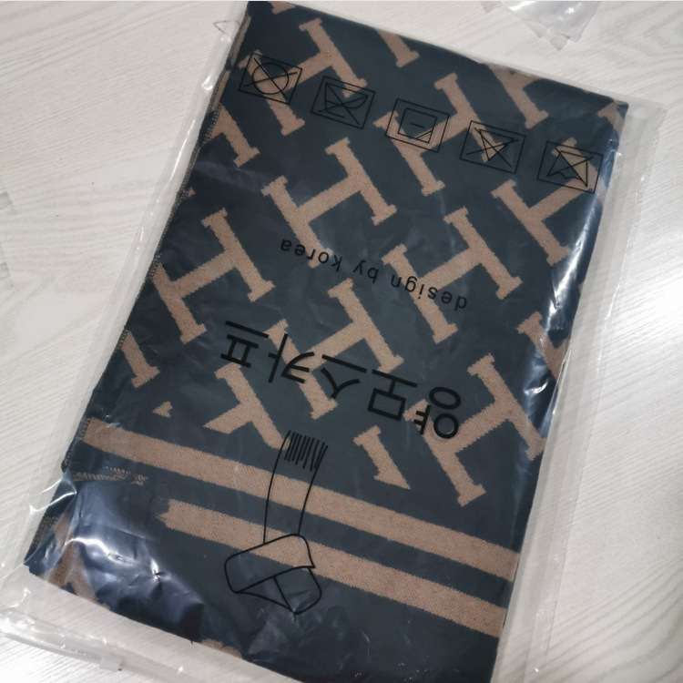 2025网红新款经典百搭ins潮双FLH围巾字母披肩羊绒围巾女冬季潮酷|undefined