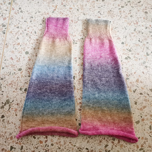 New Gradient Color Bell-Bottom Socks, Trendy Leg Warmers, Long Personality Autumn and Winter Calf Socks, Jk Socks, Women's Wide-Leg Jacquard Socks
