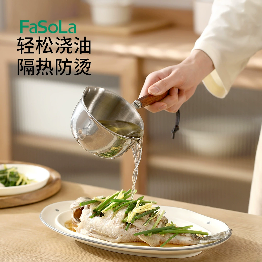 Япония FaSoLa из нержавеющей стали разлив масла небольшой горшок специальный антипригарный горшок для кухни мини-кипит масло и масло ложка