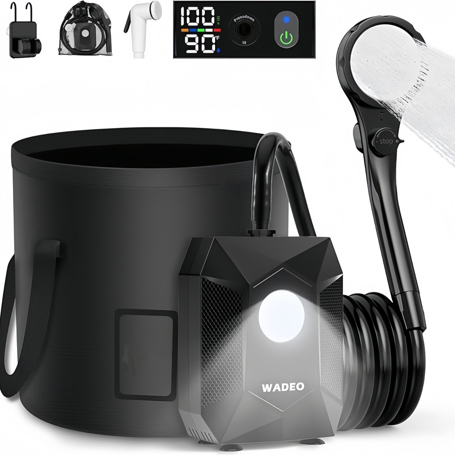 【HW-31】6000mAh + 야간 조명 + 물통 + 흰색 스프레이 건