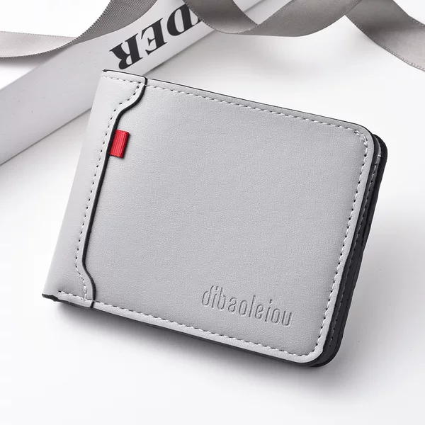 Wallet Men's Short Wallet Fashion Driver's License Card Holder Dollar Bill Holder Multi-Card Slot Horizontal Wallet Men's Coin Purse