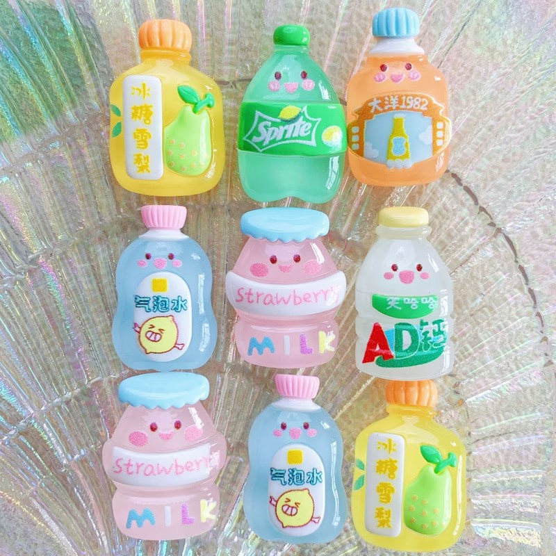 氷透明発光ドリンク樹脂アクセサリー diy クリーム接着剤下駄バックル水カップ冷蔵庫マグネットヘアピンヘッドロープパッチ|undefined
