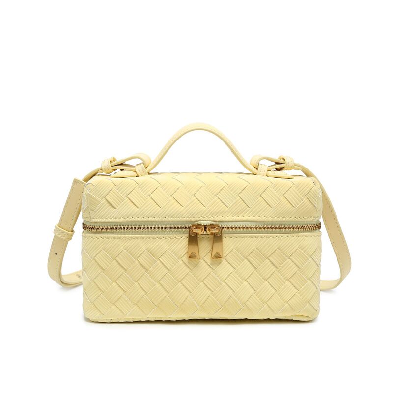 2026 Cross-Border Hot-Selling Box Lunch Box Bag, Makeup Woven Bag, Women's Fashion Simple Mobile Phone Bag, Hand-Held Small Square Bag