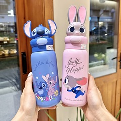 ステッチ クロミ 子供用 カップスリーブ付き 保温カップ ダブルドリンク 316スチール 小学生専用ストローカップ