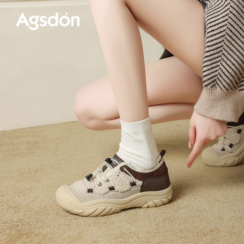 Zapatos de montaña de terciopelo para mujeres 2025 nuevo otoño invierno al aire libre zapatos de montaña de senderismo zapatos de algodón casuales