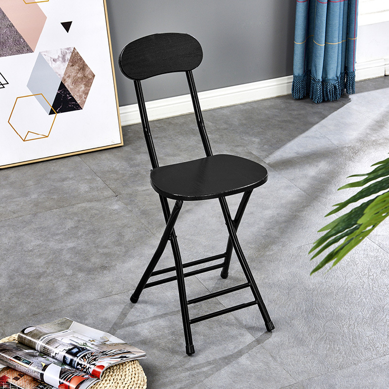 §~^*~§ 밀도 보드 등받이가 있는 검정색 프레임 검정색 의자 §~^*~§