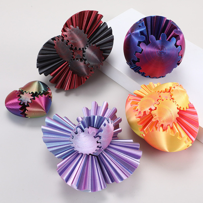 Impresión 3D creativa y colorida de engranajes de pelota de ocio, entretenimiento giratorio, juguetes para niños descomprimidos
