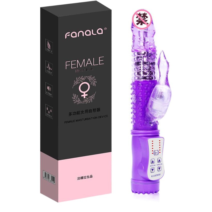 Dispositivo de masturbación femenina, vibrador telescópico giratorio púrpura milagroso, pene artificial, juguete sexual