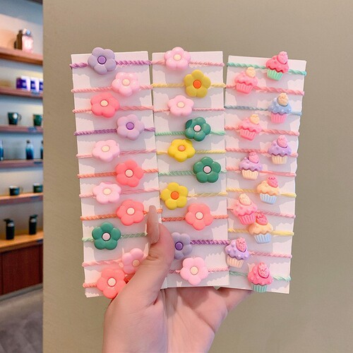 Children's elastic hair tie cute flower cartoon hair rubber band hair accessory hair ribbon for girls, baby headband hair ornament