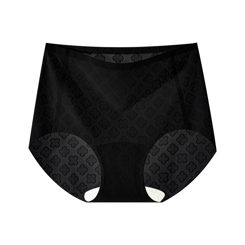 Ropa interior de cintura alta para mujer sin costuras seda de hielo entrepierna de algodón de verano entrepierna antibacteriana abdomen levantamiento de cadera 2025 nueva ropa interior para mujer