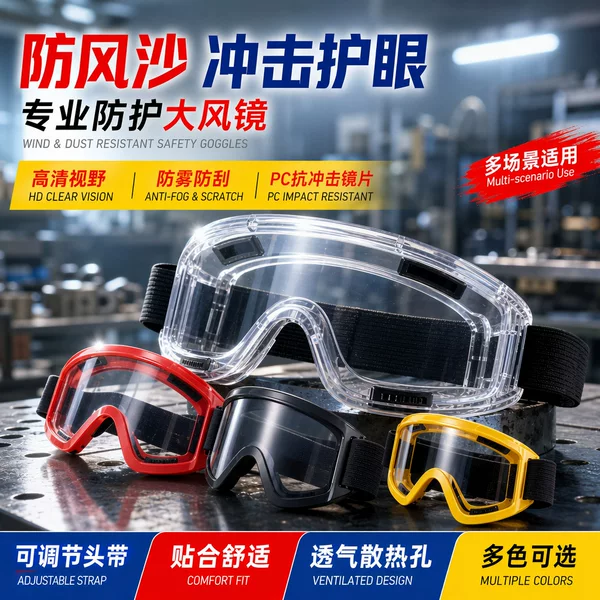 Cross-Border Protective Goggles, High-Definition Ski Goggles, Anti-Fog, Multi-Functional Impact and Sand Protection Glasses, Cycling Goggles