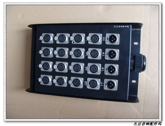 20路接线盒/话筒灯光信号接线盒/卡农6.35信号线缆接线板
