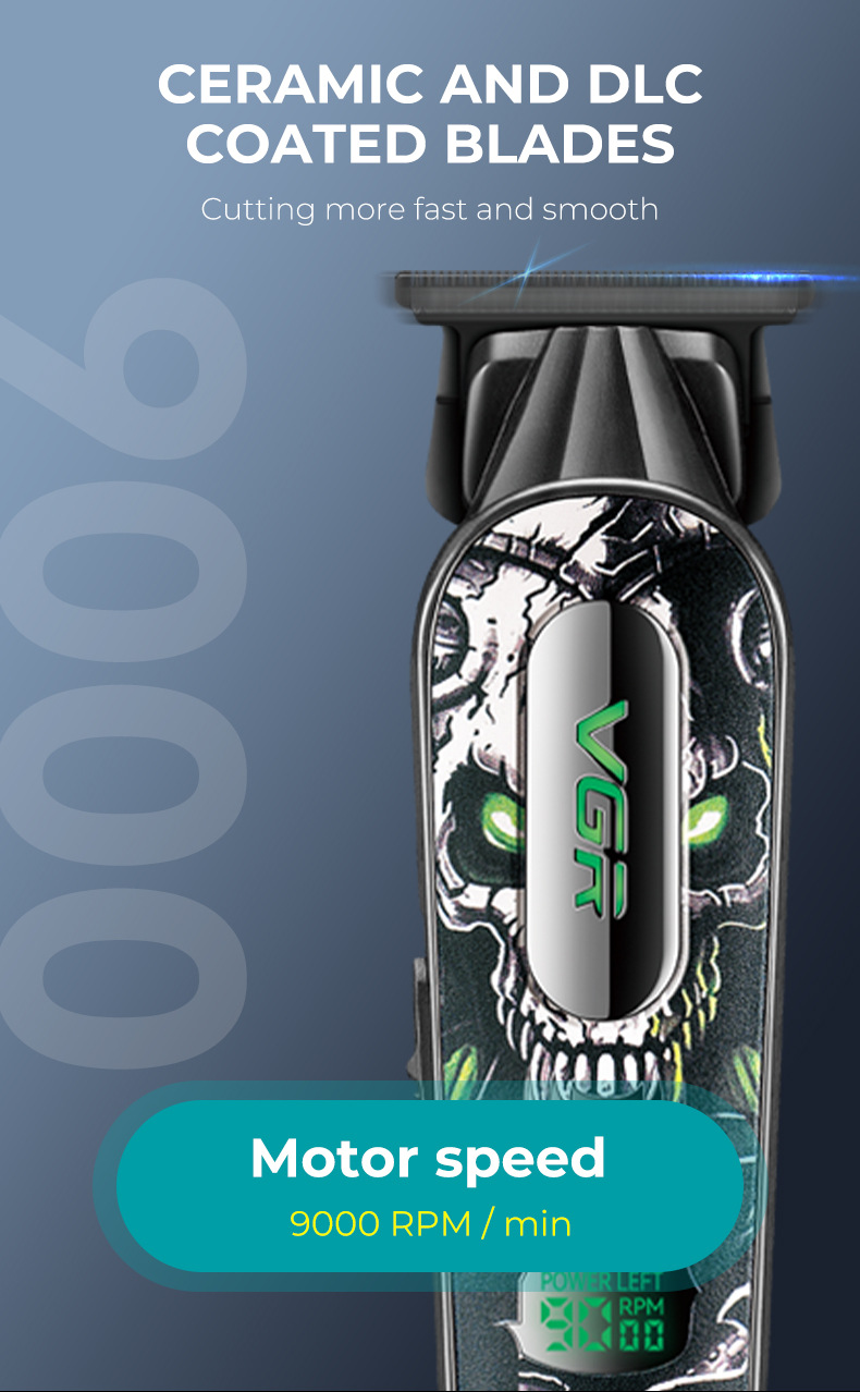 Vgr Professional Electric Hair Clipper With Digital Display_voghion.com