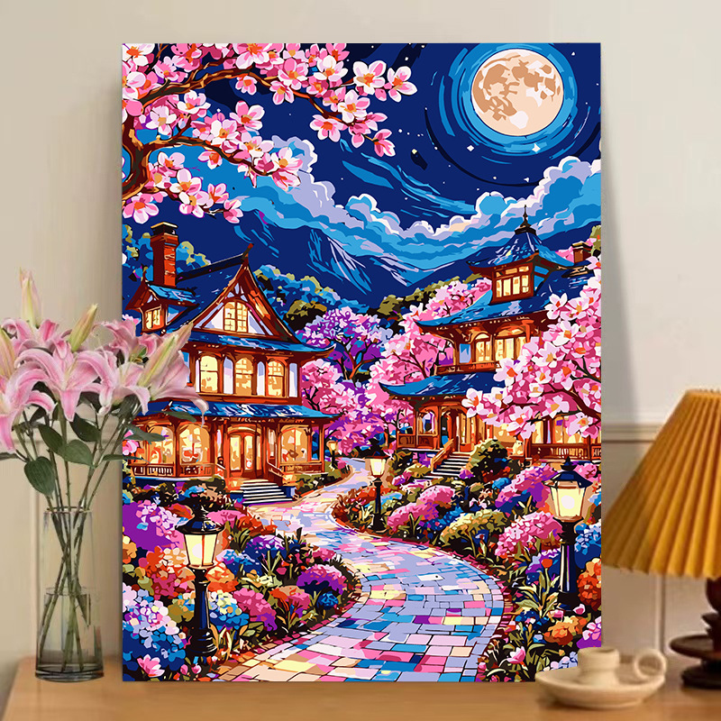 Manufacturer Wholesale Digital Oil Painting DIY New Landscape Foreign Trade Cross-Border Hand-Filled Acrylic Oil Paint Decorative Painting