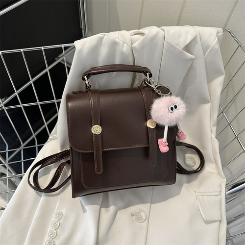 Minimalist Dual-Shoulder Backpack for Women, College Style Bag, Fashionable and Casual Single Shoulder/Hand-Held Small Backpack for 2025