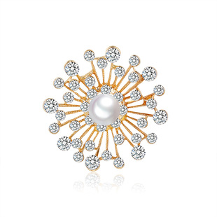 wholesale nouvelle broche de perle sertie de diamants en alliage de plantes de grenade dgoulinant d39huile Nihaojewelrypicture1