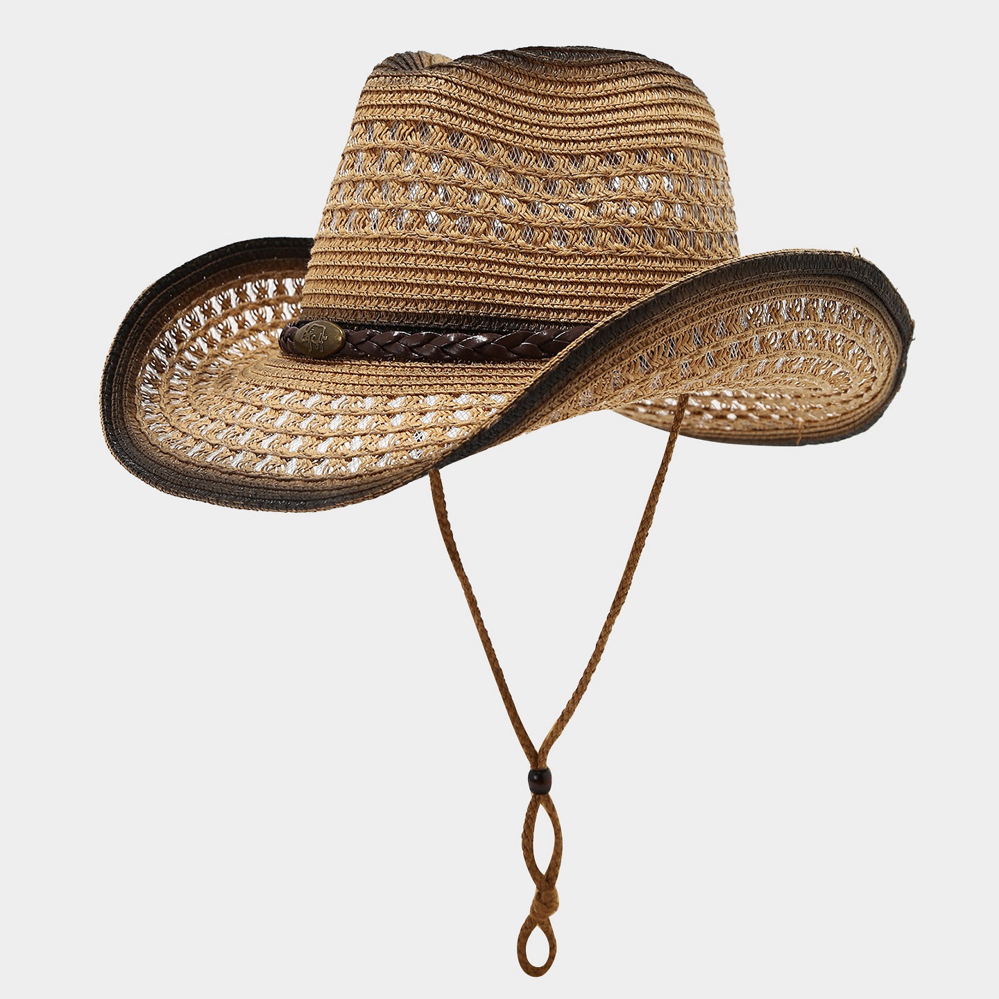 Primavera y verano nuevo ala al aire libre que forma el sombrero grande del sol de los hombres y las mujeres de mezclilla occidental estilo paja sombrero pescador sombrero image 24