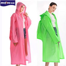 明嘉EVA成人徒步雨披长款户外旅游透明书包雨披厂家直供可印LOGO