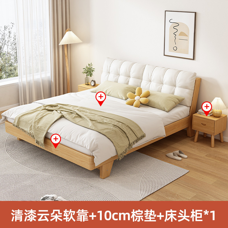 实木床1.5米松木双人床经济型现代简约1.8米出租房用简易1m单人床|undefined