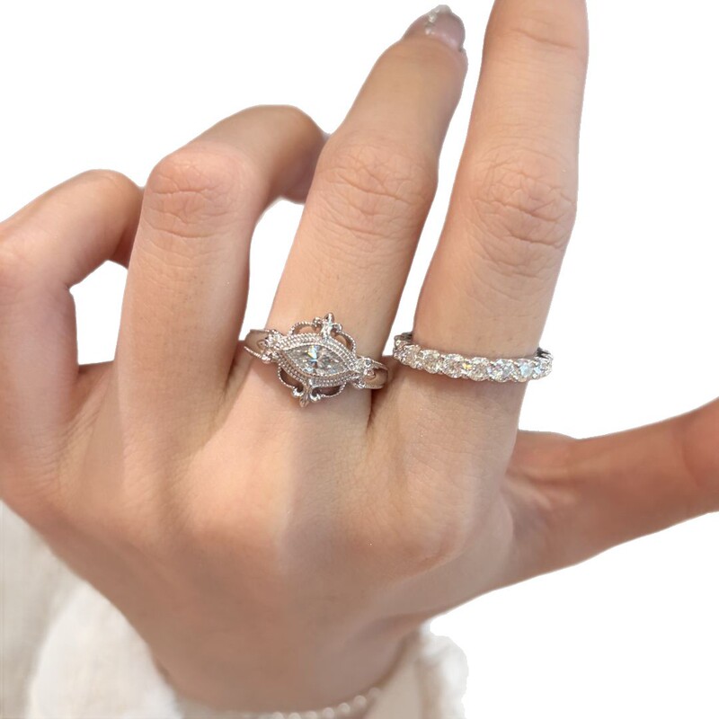 [トワイライトアイ] 絶妙な宮殿スタイルのオーキッドマーアストーンリング女性用ニッチレトロファッションライト高級ハンドジュエリー|undefined
