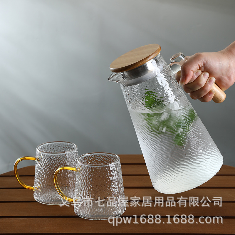 tetera de agua fría, vidrio resistente a altas temperaturas, tetera de té fría de jugo de fruta de gran capacidad, botella de agua hervida, tetera de té doméstica resistente al calor a prueba de explosiones image 2