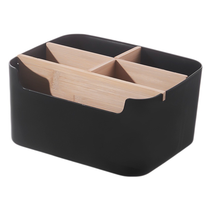 Caja de almacenamiento de escritorio cesta de almacenamiento de cosméticos de bambú tablero de control remoto caja de almacenamiento de artículos diversos cesta de almacenamiento sala de estar mesa de café almacenamiento