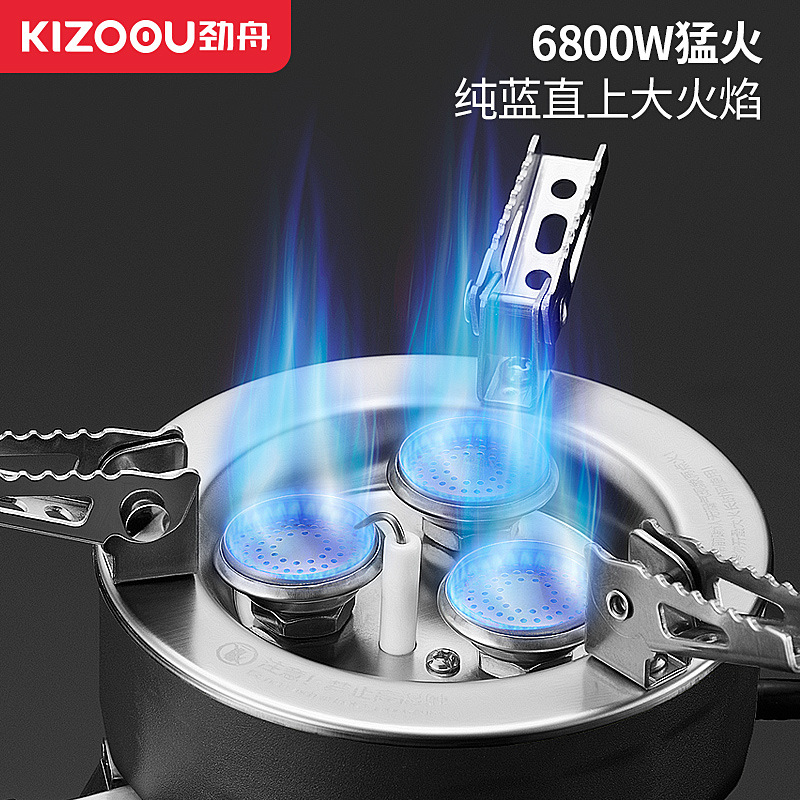 Nuevo núcleo de cobre azul fuego Samsung estufa de camping estufa portátil plegable a prueba de viento equipo de picnic horno de tres núcleos estufa de tarjeta