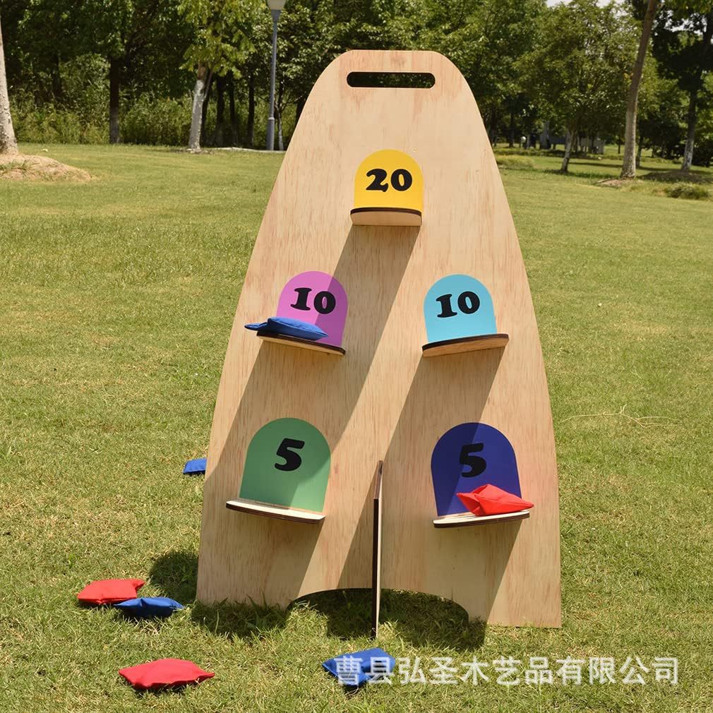 Nuevo juego de sacos de arena vertical transfronterizo, juego de lanzamiento de bolsas de frijoles de madera, juego de sacos de arena interior al aire libre para niños y adultos