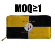 厂家直供NFL钢人队女士钱包手拿包钱夹女式零钱包小手包来图定 制