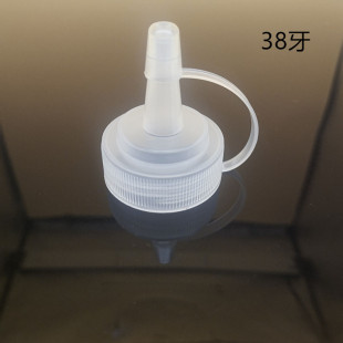 Transparent 38 teeth hooded pointed mouth plastic lid squeeze sauce bottle plastic with lid PE large aperture squeeze small lid special price