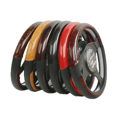 Steering wheel cover: Carbon Fiber, Peach Wood Grain