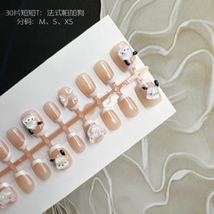 30片手工穿戴美甲帕加狗可愛百搭可拆卸成品美甲條