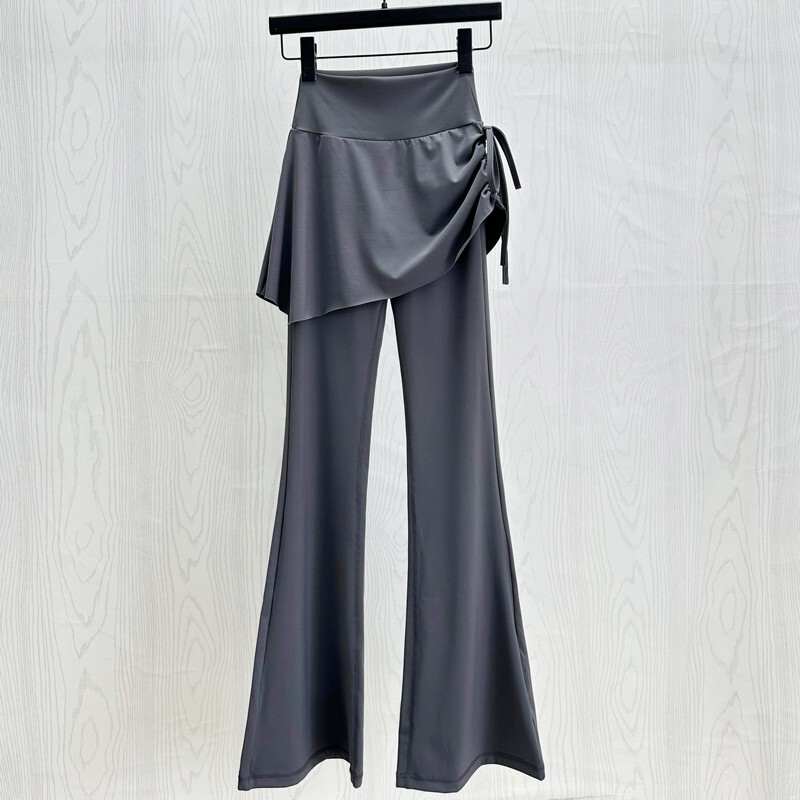 Micro-Flared Yoga Pants Sports Skirt Two-In-One Women's Outdoor Running Quick-Dry Skirt Pants Pilates Fitness Wear