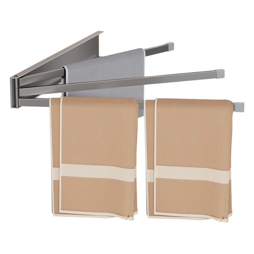 180 degree rotating foldable towel rack ring pole bathroom toilet toilet non-perforated balcony hanging cloth wholesale