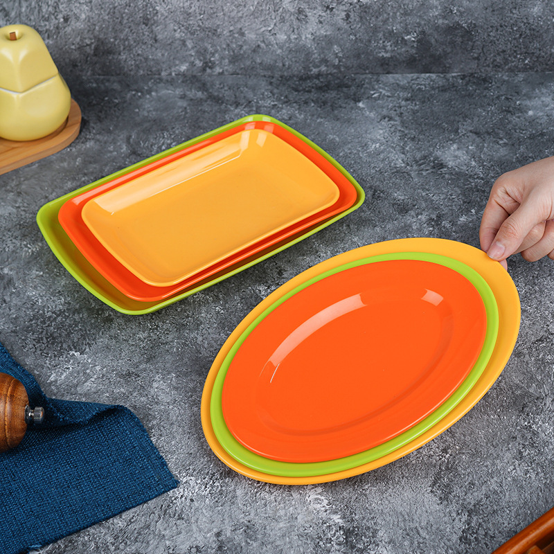 Plato especial para plato de salchicha de porcelana, plato de bocadillos rectangular, plato de parrilla, platos de platos, platos comerciales al por mayor