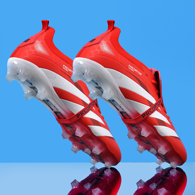 Tenis de Fútbol de Corte Bajo de PU y Caucho Ligeros para Césped Natural y Artificial