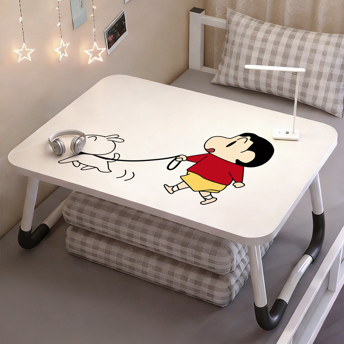 Small Bed Table for Students, Foldable Children's Study Table, Dormitory Computer Desk, Bed Office Desk, Writing Desk