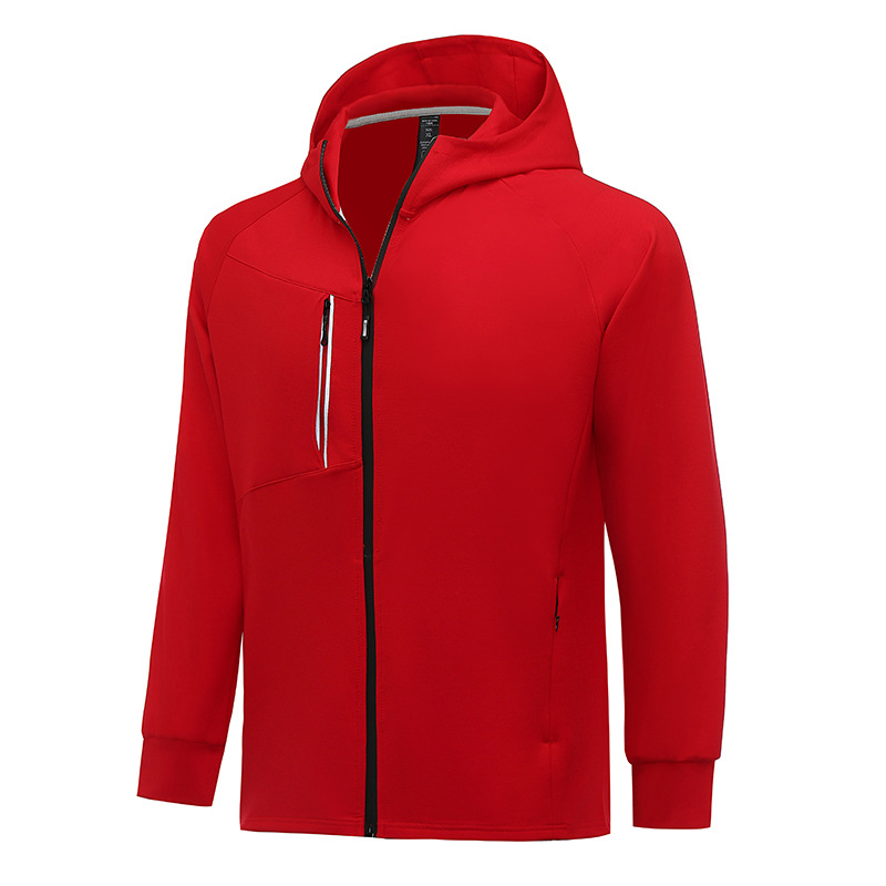 Personalizado 2023 primavera y otoño correr chaqueta deportiva a prueba de viento engrosado calentamiento entrenamiento fitness cremallera con capuchón en stock