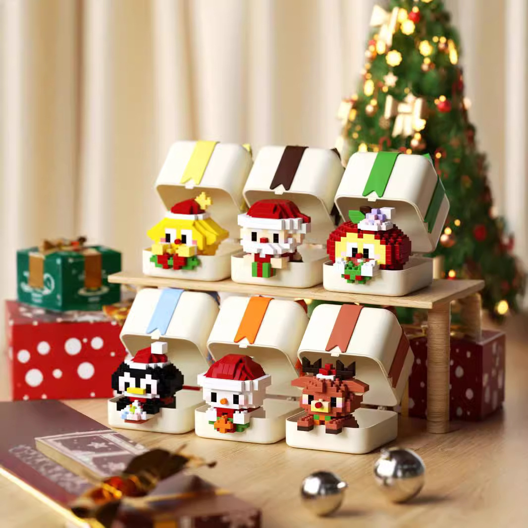 Juguetes para niños, bloques de construcción en línea, juguetes de Navidad, regalos, juguetes de Navidad, decoración, puzzle, ensamblaje