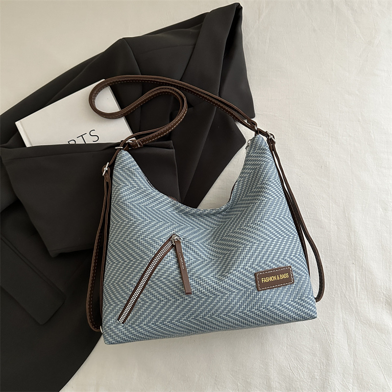 Woven Texture Straw Women's Shoulder Bag Stylish Crossbody Handbag_voghion.com
