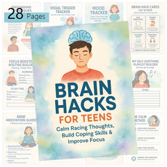 跨境新品 BRAIN HACKS FOR TEENS 脑力秘籍 培养专注力技能计划本