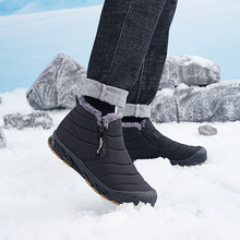 厂家直销跨境冬季加绒厚底防水雪地靴保暖透气情侣高帮休闲棉鞋