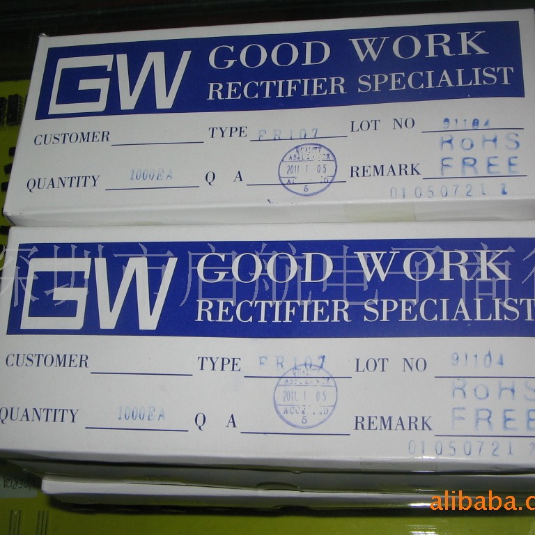 FR107  GW/GK 快恢复二极管1KV 1A DO-41 散装/编带