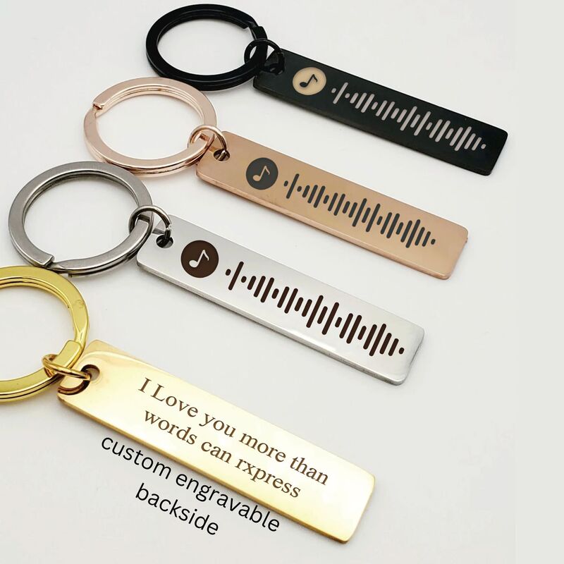 Personalized Spotify Code Keychain Cross-Border Scannable Music Keychain Etsy Gift Keychain