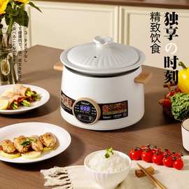 工厂批发耐高温陶瓷内胆电饭锅1.6L多功能电火锅焖炖煲煮电饭煲
