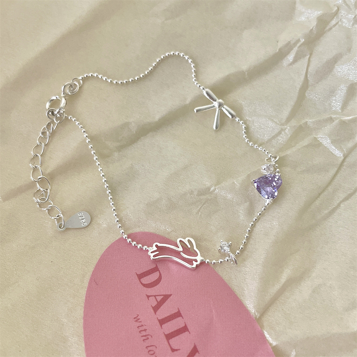fresh purple sophisticated cute bracelet with zircon