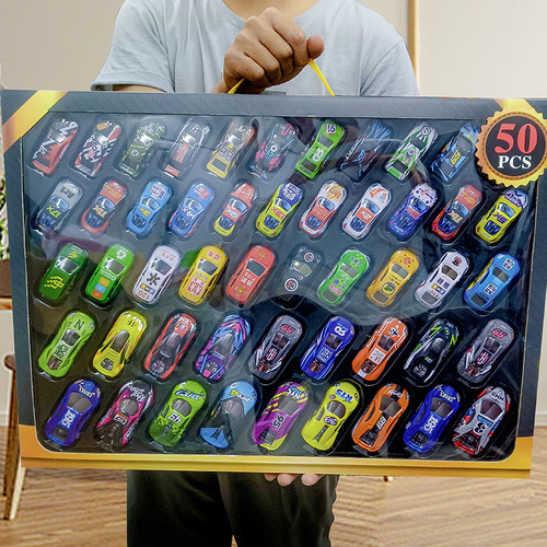 50 Large Gift Boxes of Multi-functional Alloy Racing Cars and Rebound Mini Cars for Children - Toys and Gifts