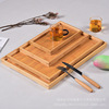 Wholesale bamboo tray bamboo tea plate home rectangular pallet cup holding round plate wooden barbecue fruct candy plate