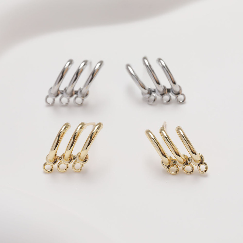 14kメッキ真金保色3輪イヤリングイヤリングdiy手作り材料部品|undefined